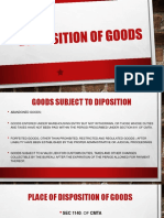 Disposition of Goods