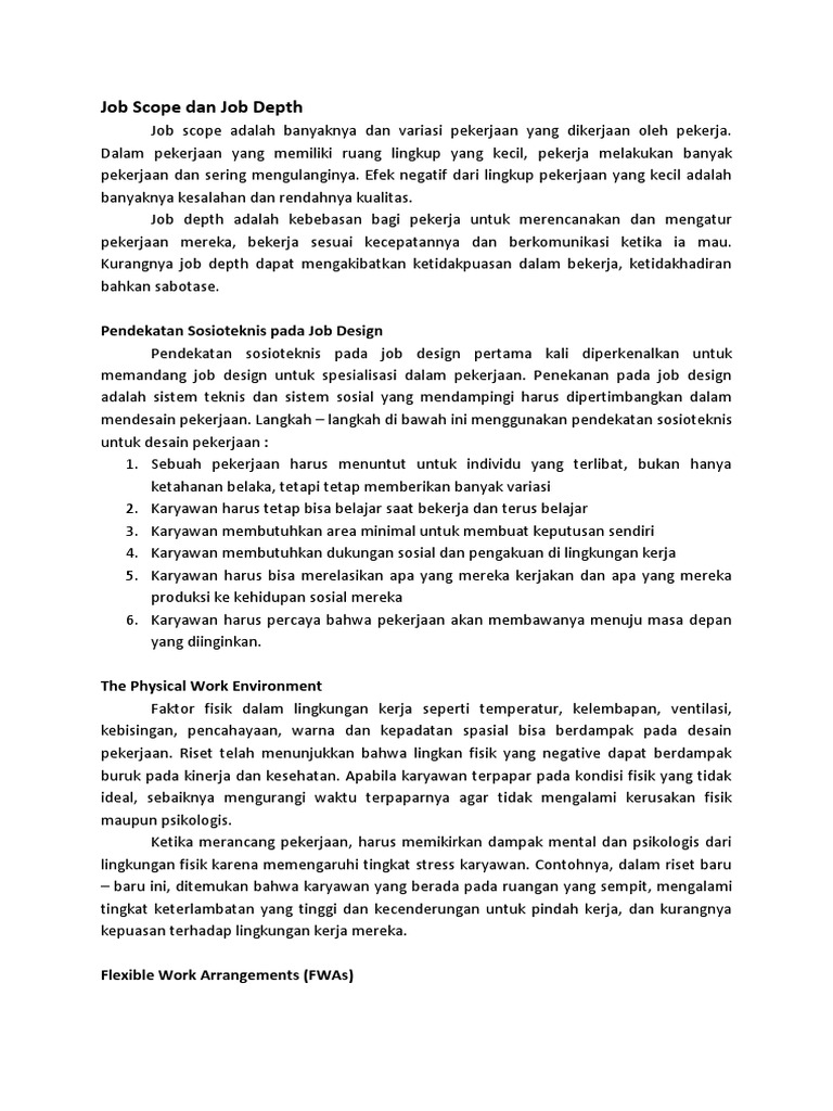 Bab 4 Job Scope Dan Job Depth PDF