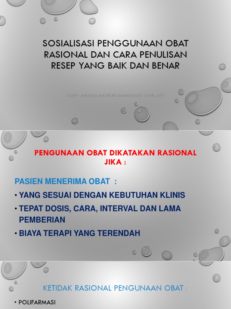 Panduan Rasional Penggunaan Obat dan Resep | PDF
