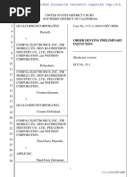17-09-07 Denial of Qualcomm's Requested Preliminary Injunction