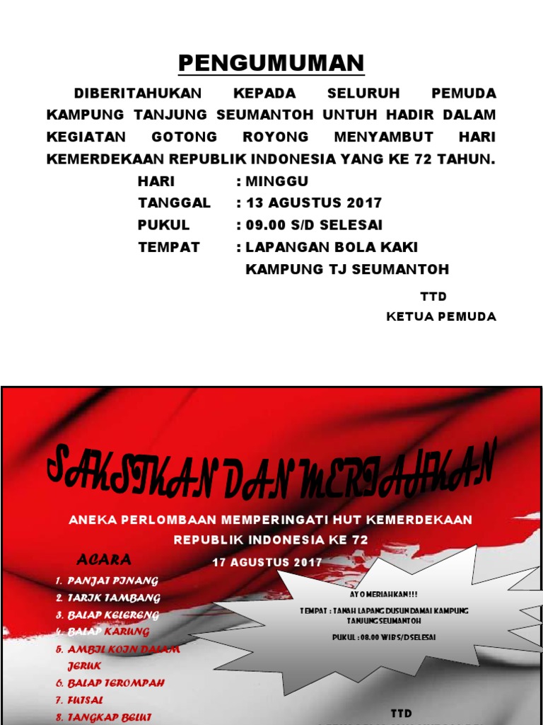 Pengumuman Gotong Royong Pdf