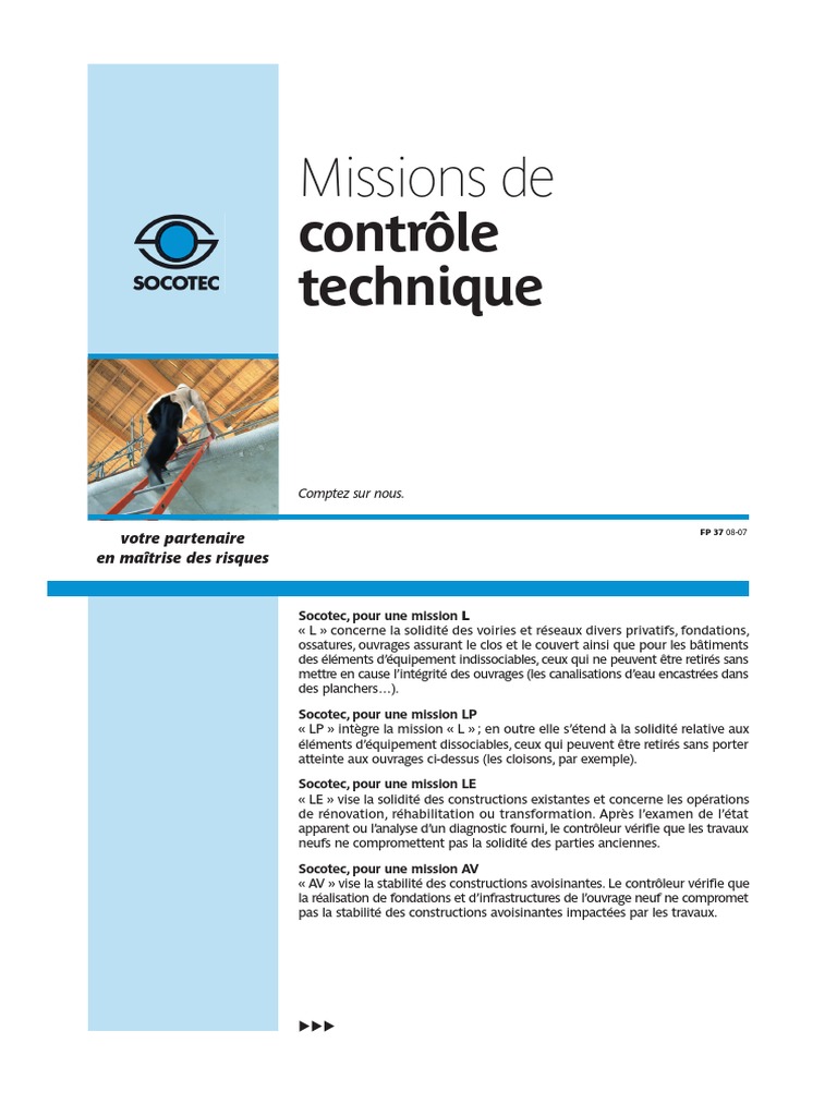 Ouvrage avec mission de contrôle technique obligatoire