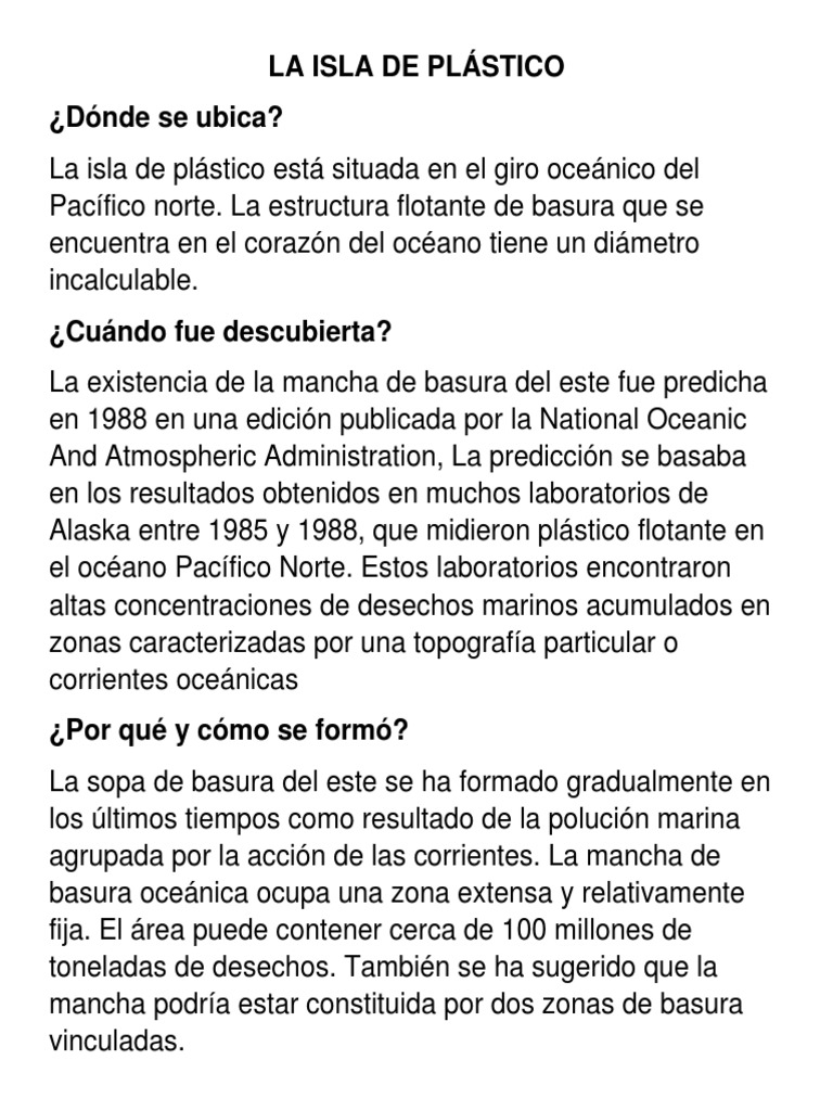 La Isla de Plástico | PDF