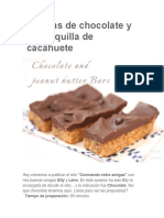 Barritas de Chocolate y Mantequilla de Cacahuete