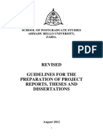 Guidelines On Project, Thesis and Dissertation Writing