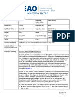 EAO Administrative Inspection Report Regarding Site C Hwy 29 Alignment - 30aug2017