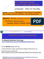 Phys 371: Materials Physics Introduction To Materials Science)