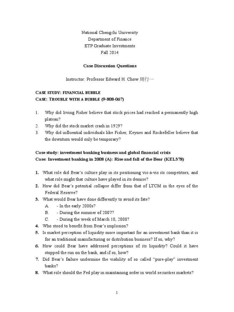 Graduate Investment Case Studies Overview | PDF | Debt | Securities ...
