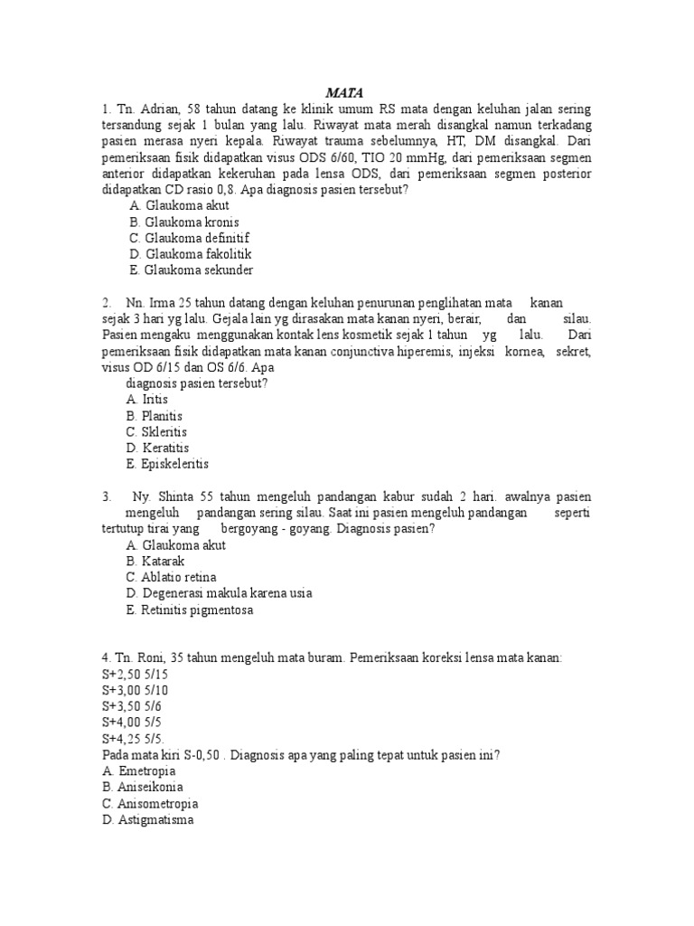 Kumpulan Soal Mata | PDF | Sains & Matematika