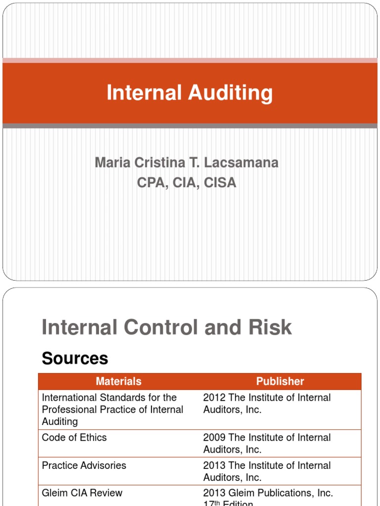 1 2 Internal Control And Risk Pdf Internal Control Risk