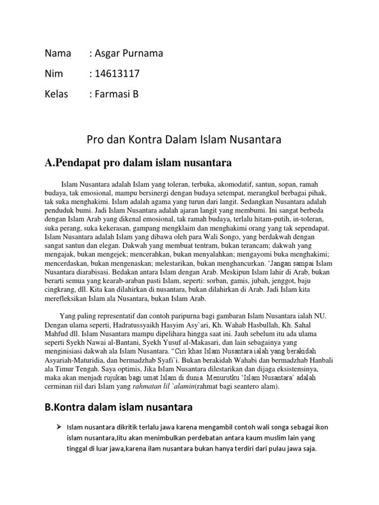 Pro Dan Kontra Islam Nusantara