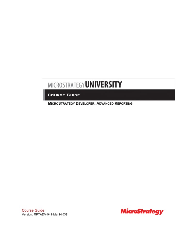 Microstrategy Advanced Reporting | PDF | Data Management | Computing