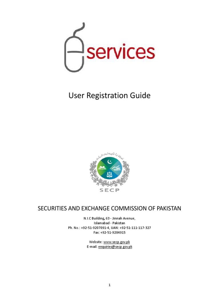 SECP eServices User Guide | PDF | Personal Identification Number | Password