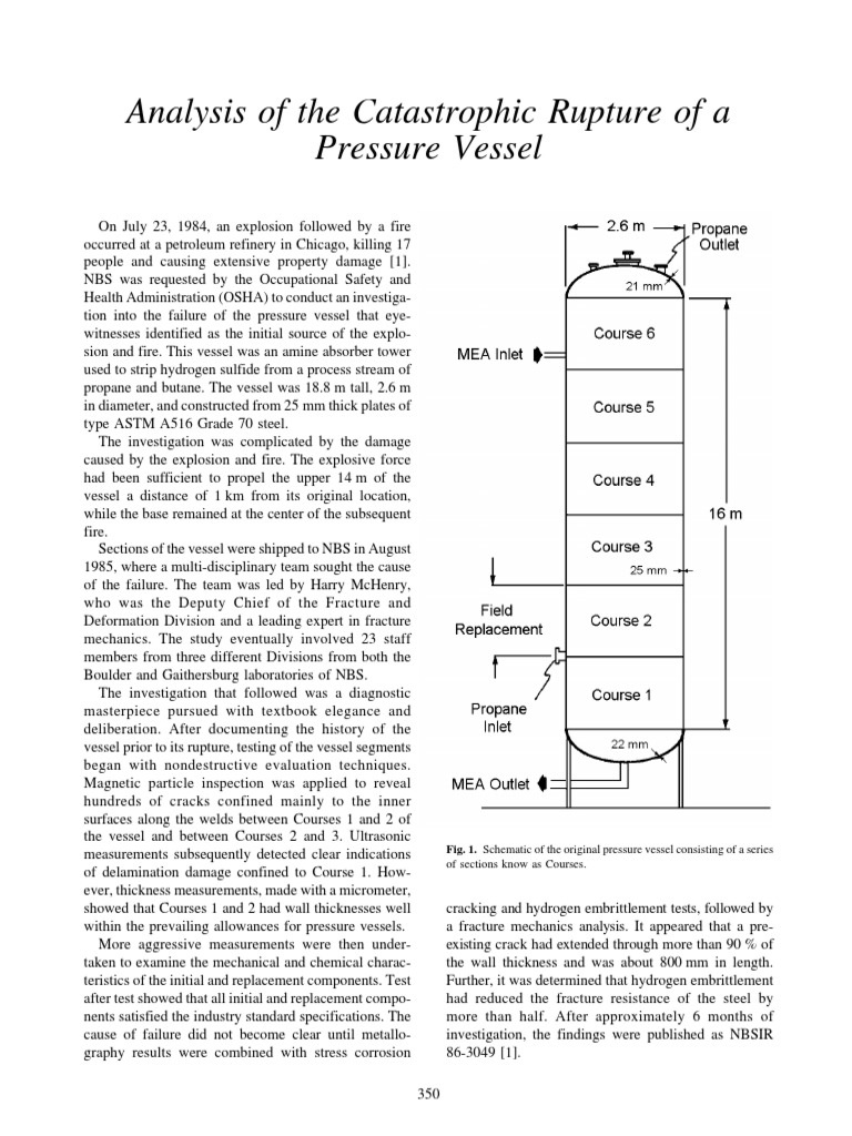 Analysis of The Catastrophic Rupture of A Pressure Vessel PDF | PDF