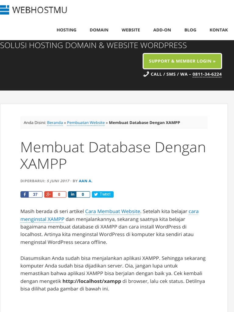 Cara Membuat Database Dengan XAMPP PDF | PDF