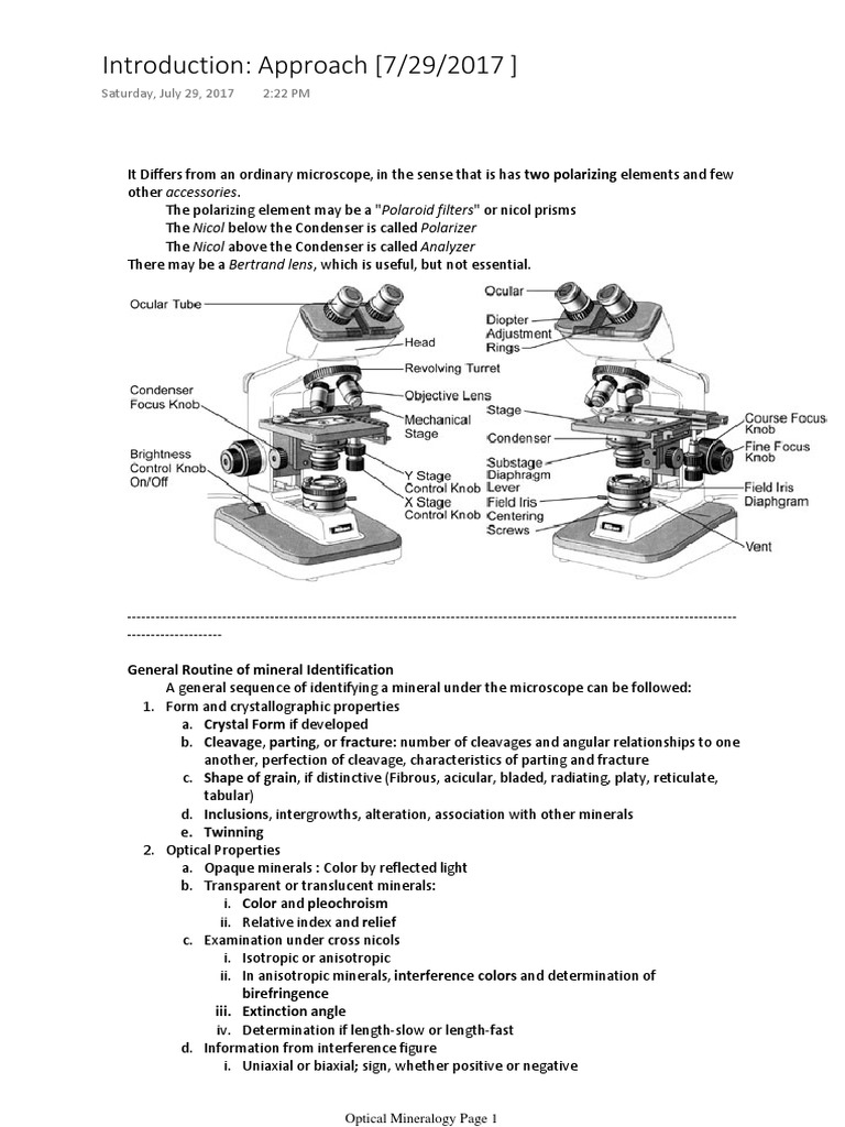 Optical Mineralogy PDF Minerals Natural Materials