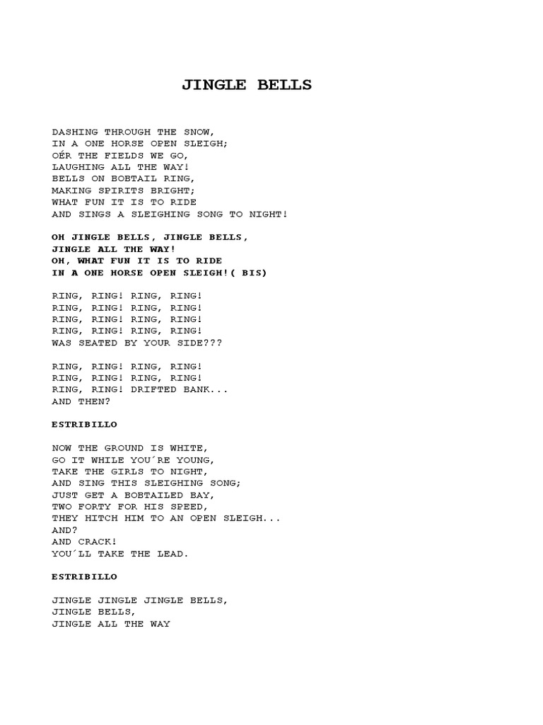 Jingle Bells Letra PDF