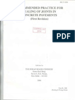 Irc 57 2006 Recommended Practice For Sealing of Joints in Concrete Pavements 1st Revision PDF