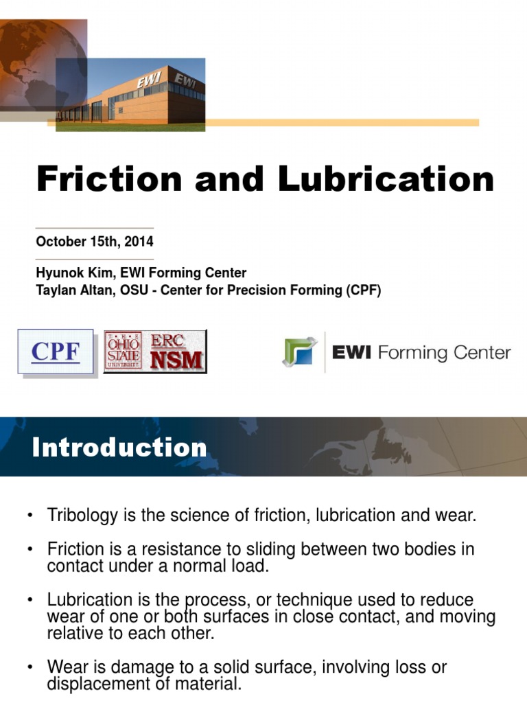 Importance of Lubrication in Metal Forming | PDF | Friction | Wear