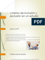 Criterios de Inclusión y Exclusión en Un Estudio