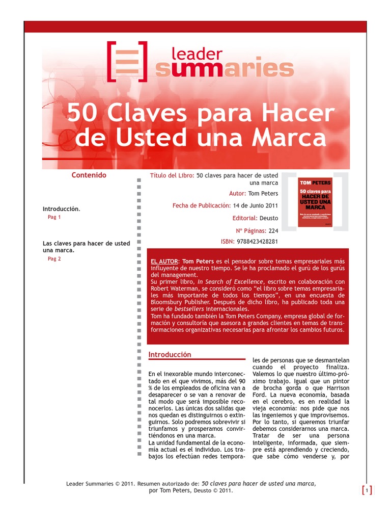 50 Claves para Hacer de Usted Una Marca PDF | PDF | Marketing | Verdad