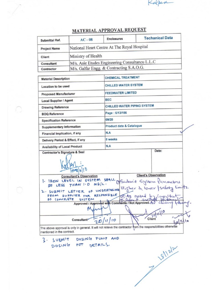 Chilled Water System Chemical Treatment PDF