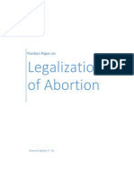 Legalization of Abortion: Position Paper On