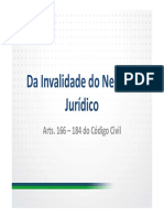 Da Invalidade Do Negocio Juridico