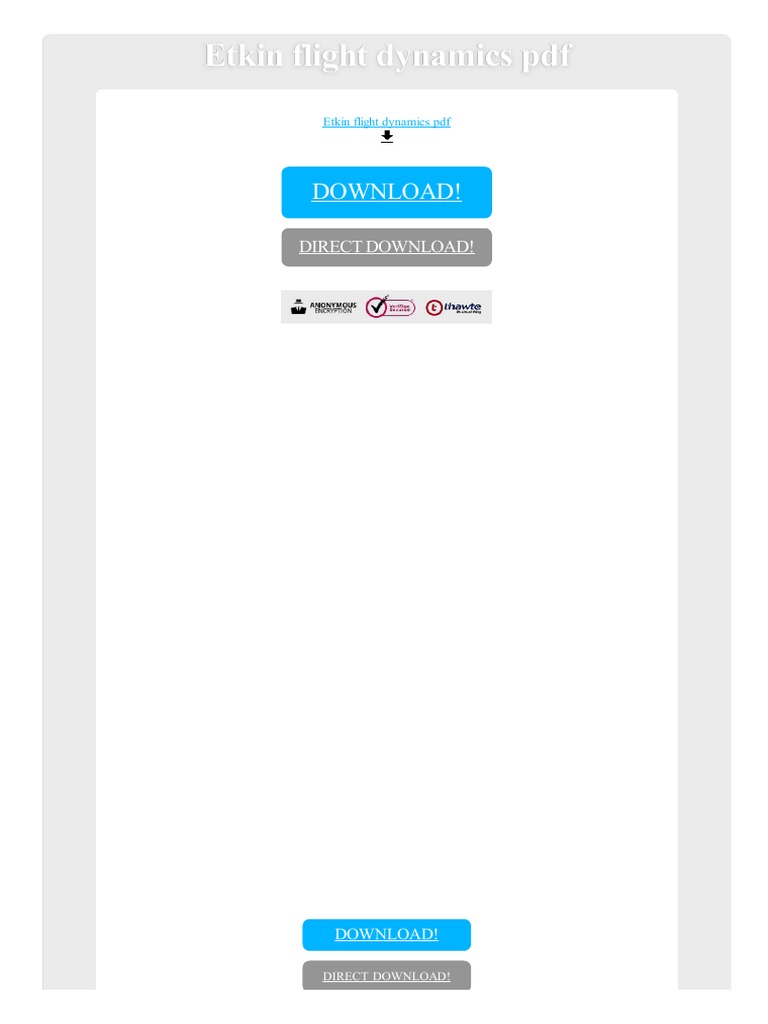 Etkin Flight Dynamics PDF PDF Flight Portable Document Format