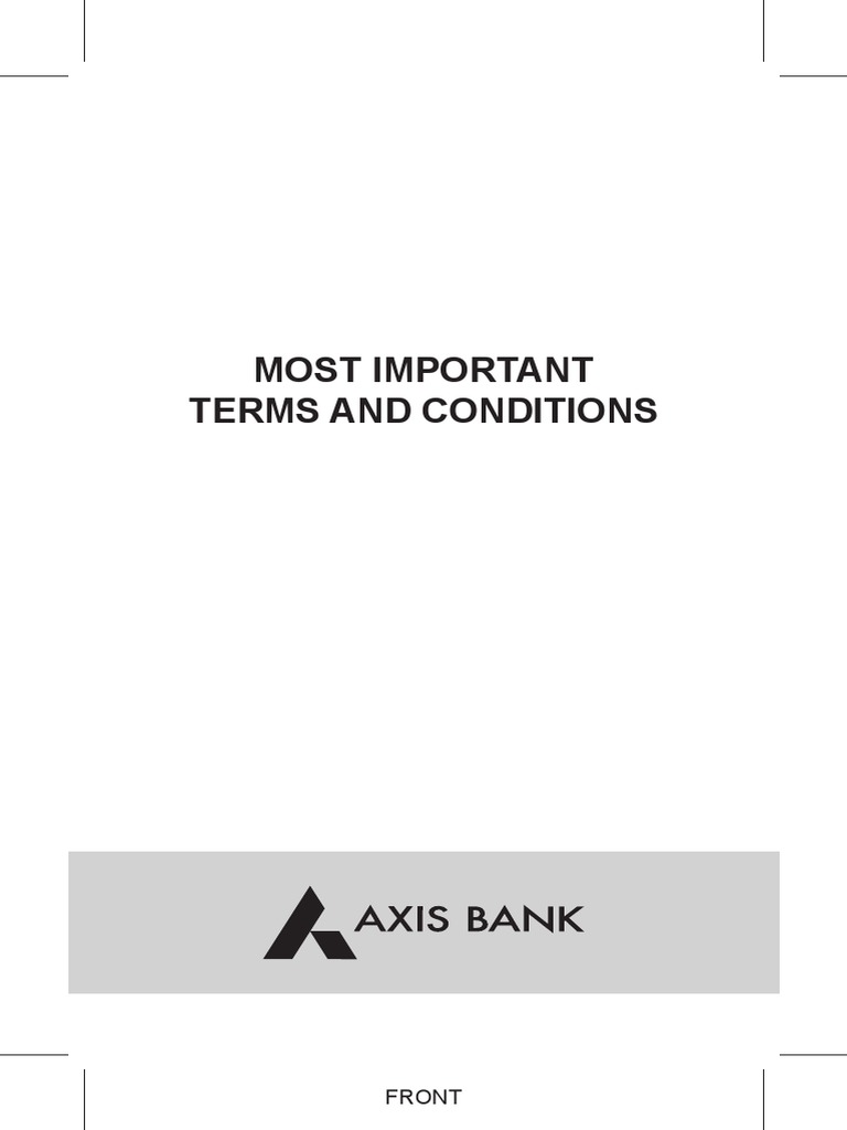 Axis Bank Credit Card Important Details PDF Credit Card Payments