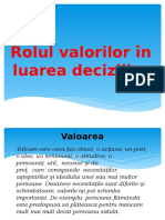 Rolul Valorilor Si Luarea Deciziilor