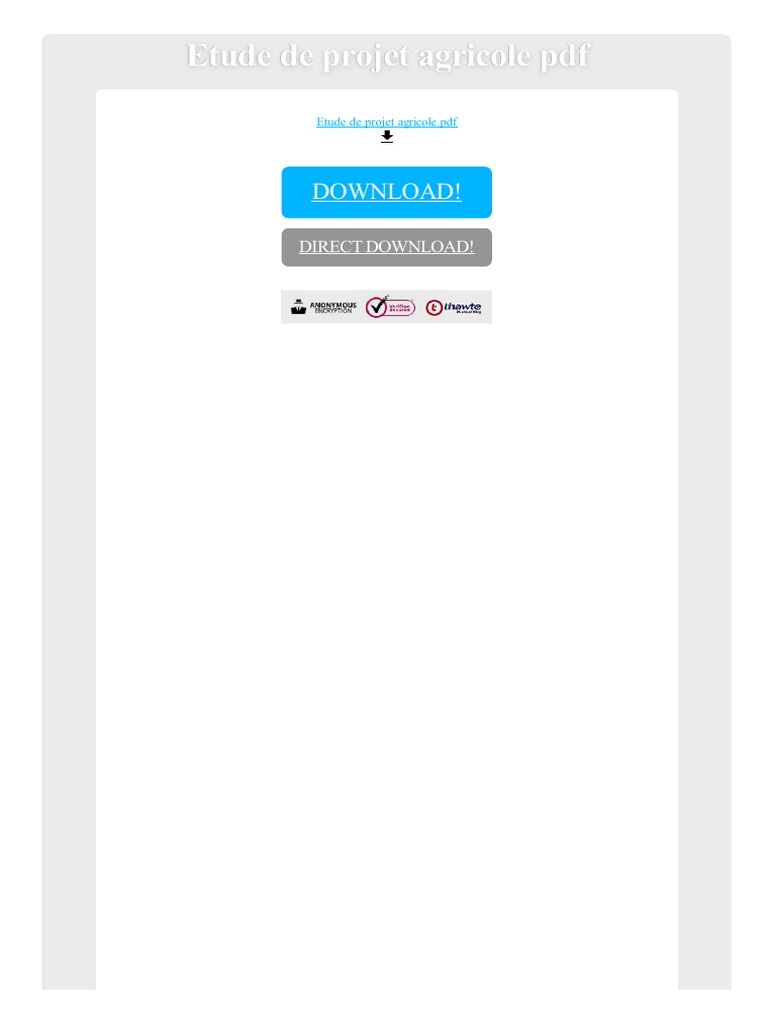 Etude de Projet Agricole PDF  Commerce  Agriculture