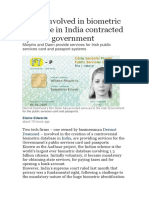 Firms Involved in Biometric Database in India Contracted by Irish Government