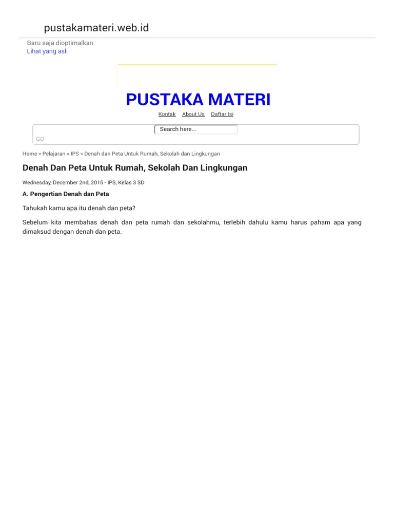 Denah Dan Peta Untuk Rumah Sekolah Dan Lingkungan