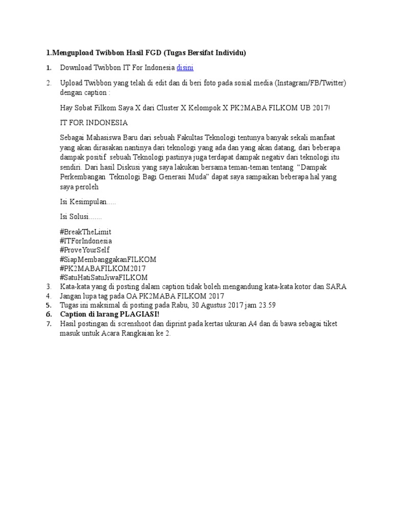 Contoh Caption Acara - Simak Gambar Berikut