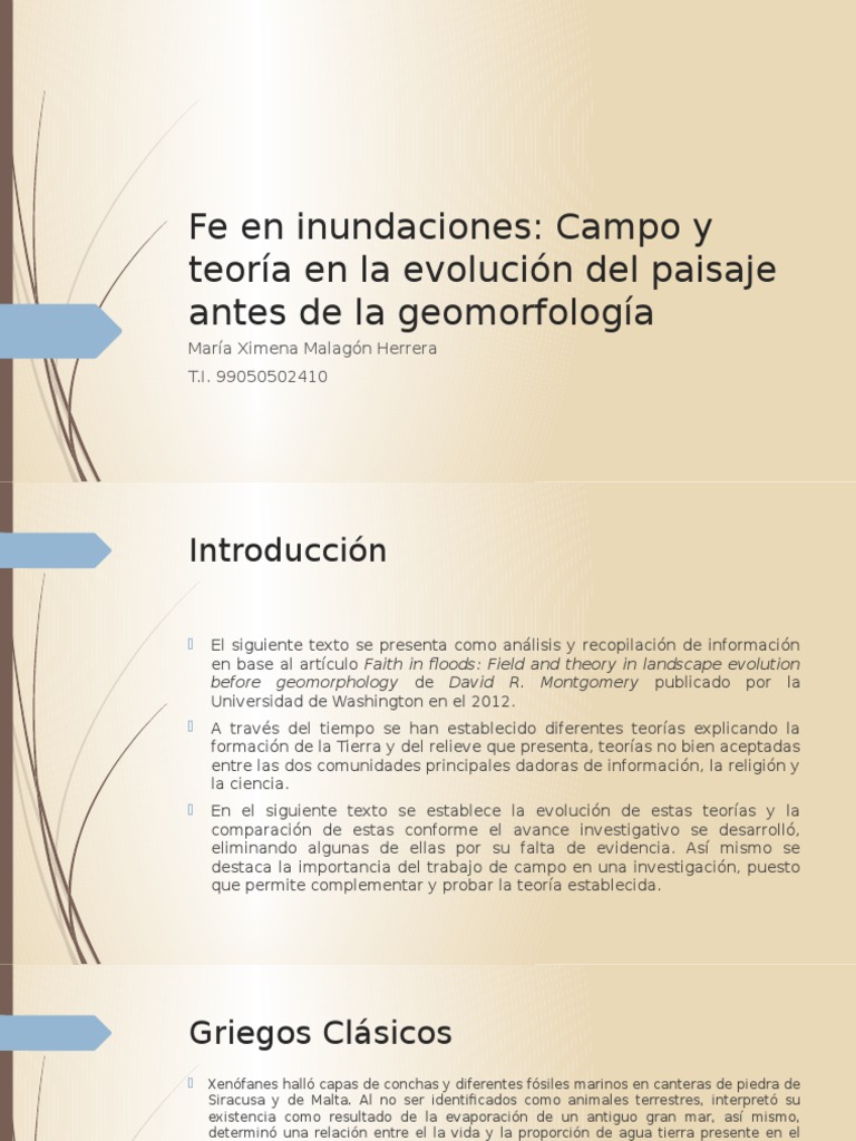 Teorías sobre Inundaciones y Paisaje | PDF | Roca (geología) | Tierra