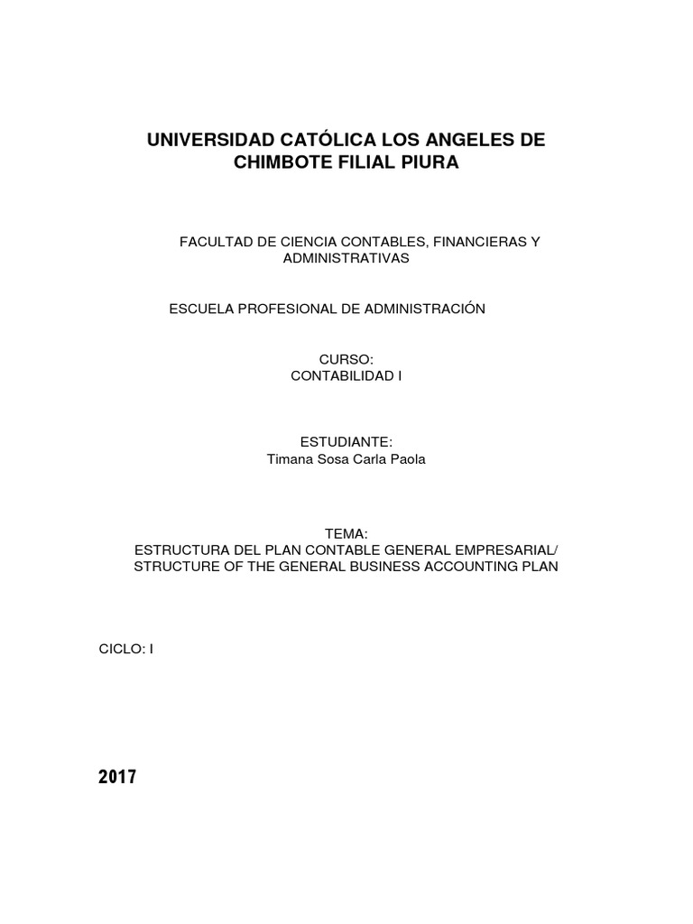 Estructura Del Plan Contable General Empresarial | PDF | normas ...