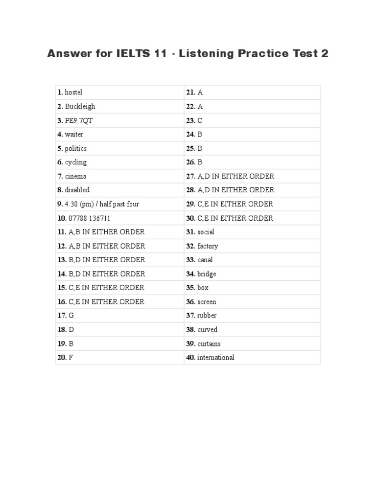 IELTS 11 Listening Test 2