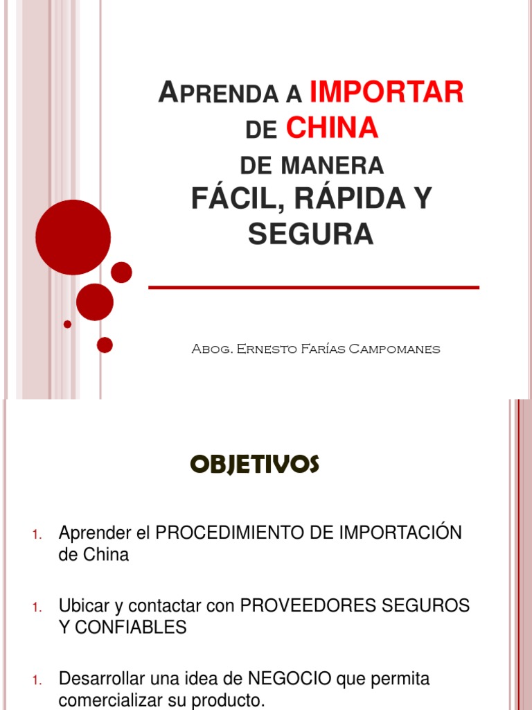 Aprenda A Importar de China de Manera Facil, Rapida y Segura | PDF ...