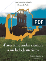 Carta Pastoral  Obispo Ávila 2015 - Parecíame andar siempre a mi lado Jesucristo.