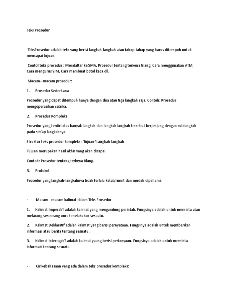 Teks Prosedur