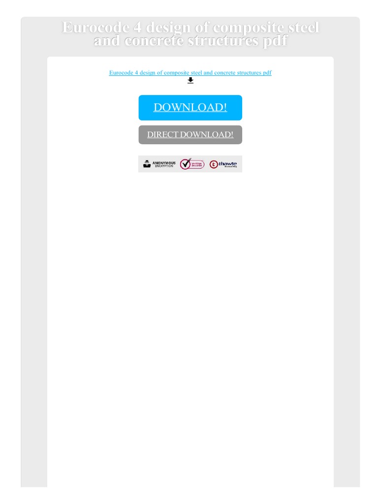 Eurocode 4 Design of Composite Steel and Concrete Structures PDF | PDF ...