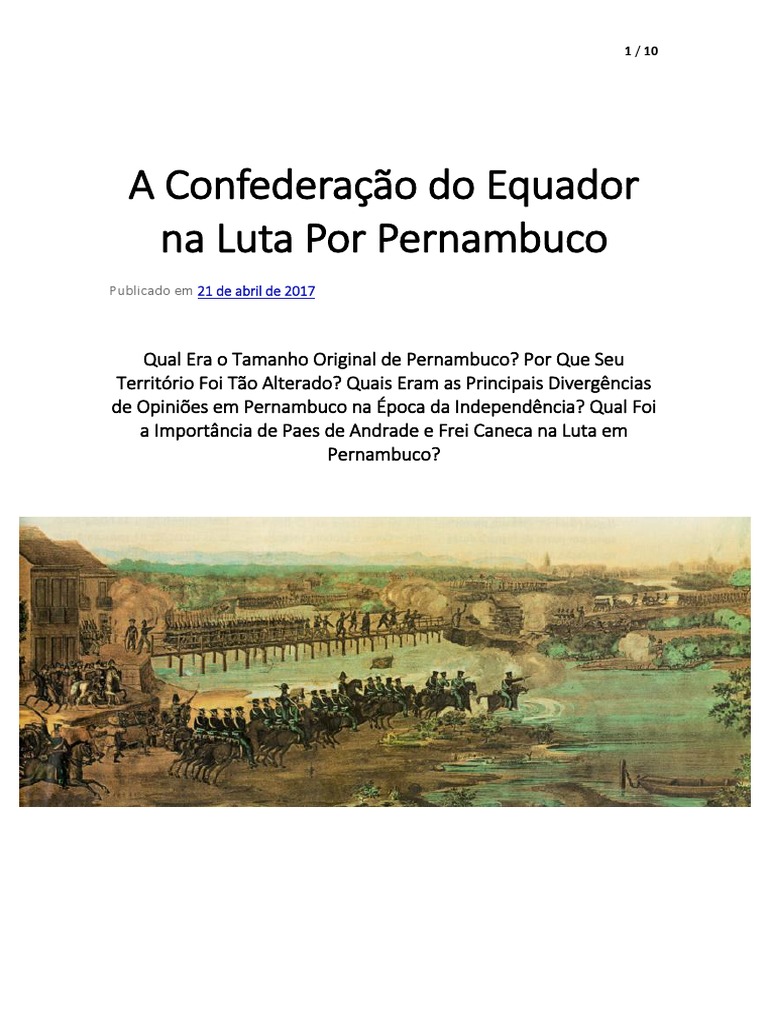 Explique O Que Foi A Confederação Do Equador
