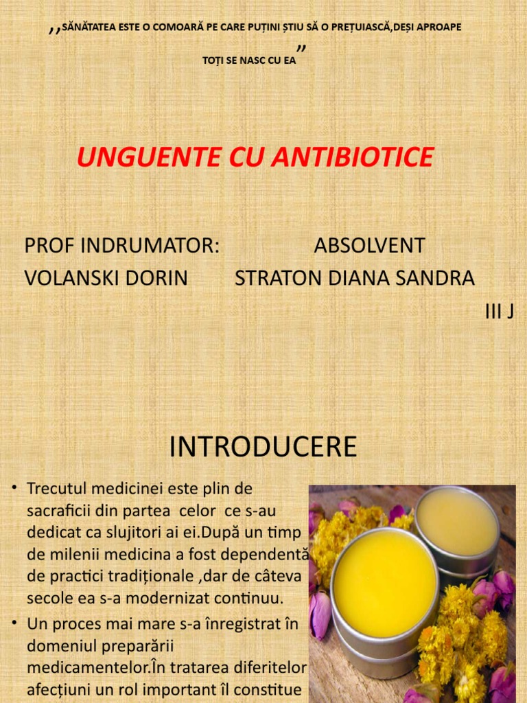 Unguente Cu Antibiotice