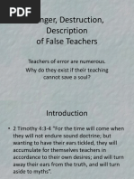 Danger, Destruction, Description of False Teachers