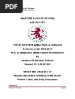 Research Methodology On System Analysis and Design