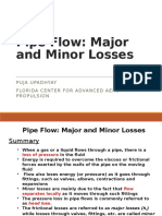 Pipe Flow Head Losses: Major and Minor Pressure Drops