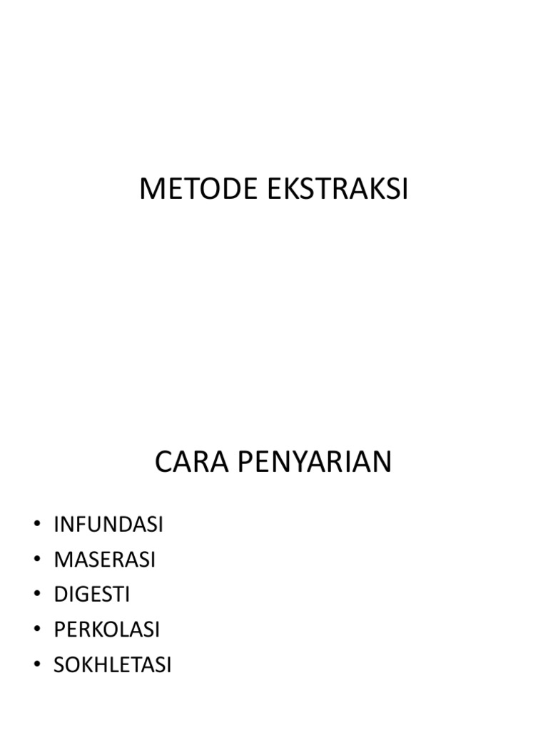 Metode Penyarian: Maserasi dan Perkolasi | PDF