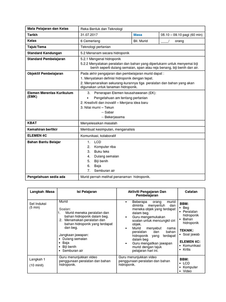 Rph Rbt 6 Hidroponik Pdf