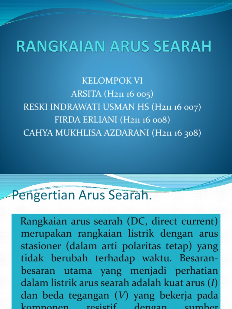 Pengertian dan Rangkaian Arus Searah | PDF | Teknologi & Rekayasa